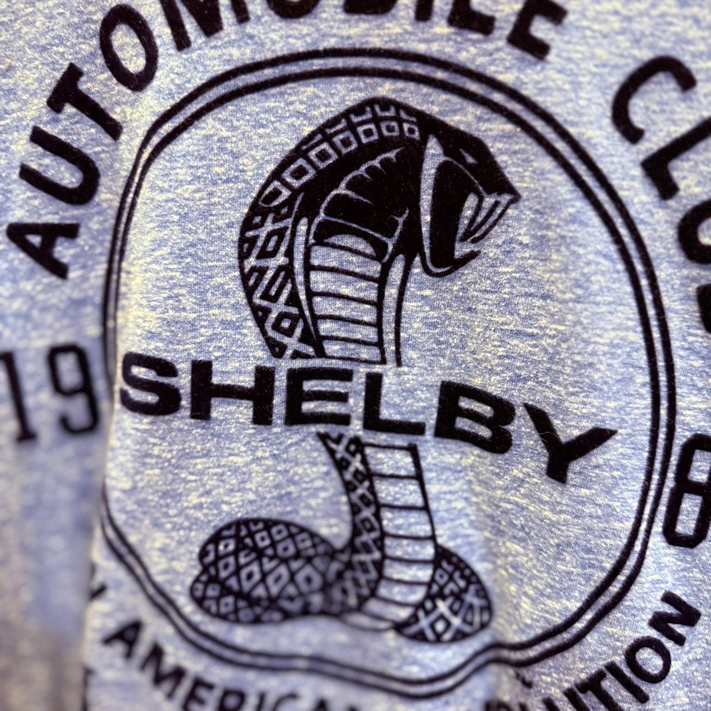 Shelby Mustang Blue  and Dark blue (Velvet feeling ) Reptile Graphic Tee